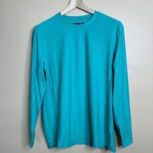 Greg Norman Shirt Mens Medium Blue Long Sleeve Play Dry Golf Outdoors